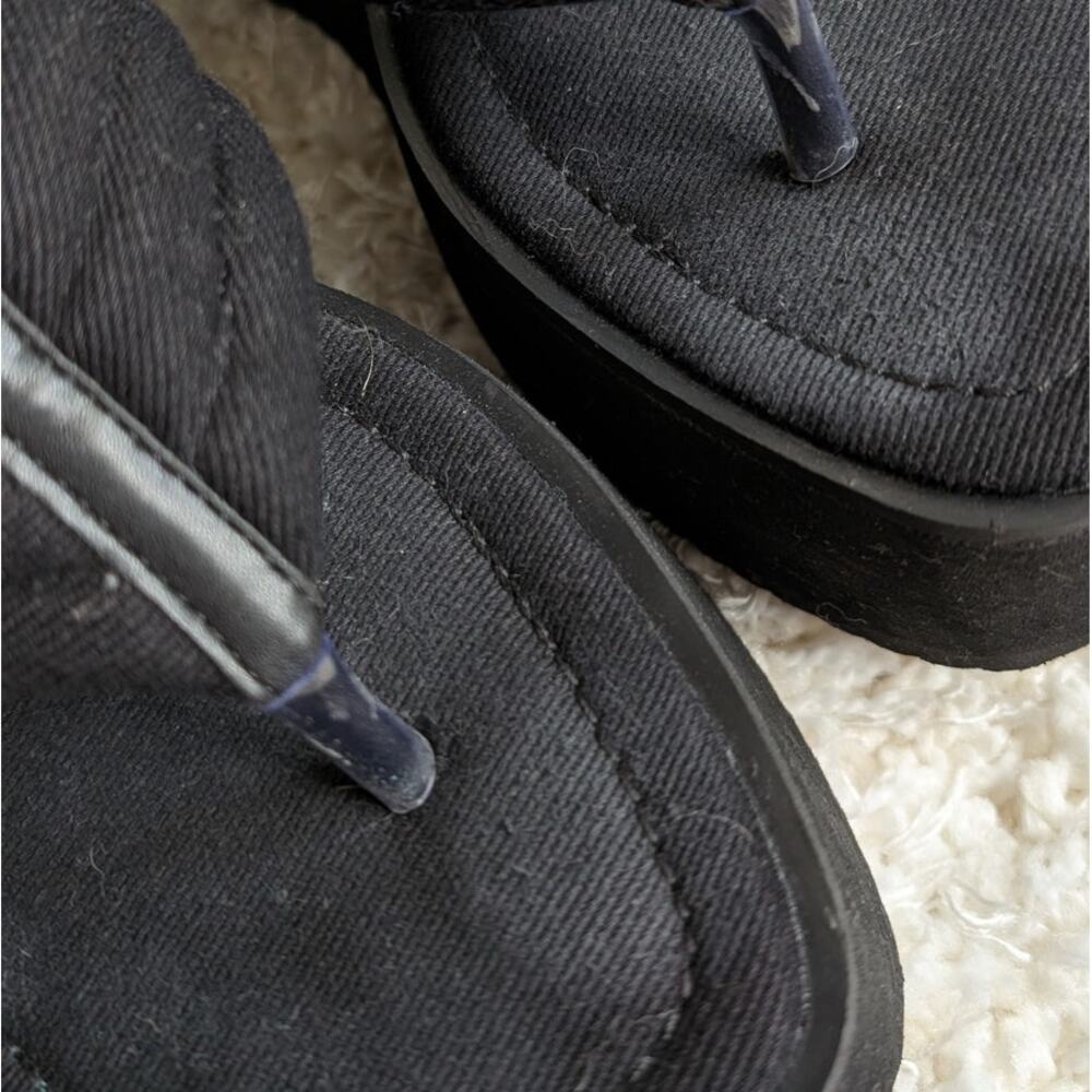 Current Mood Black Platform Wedge Flip-Flop Sandals - Picture 6 of 7